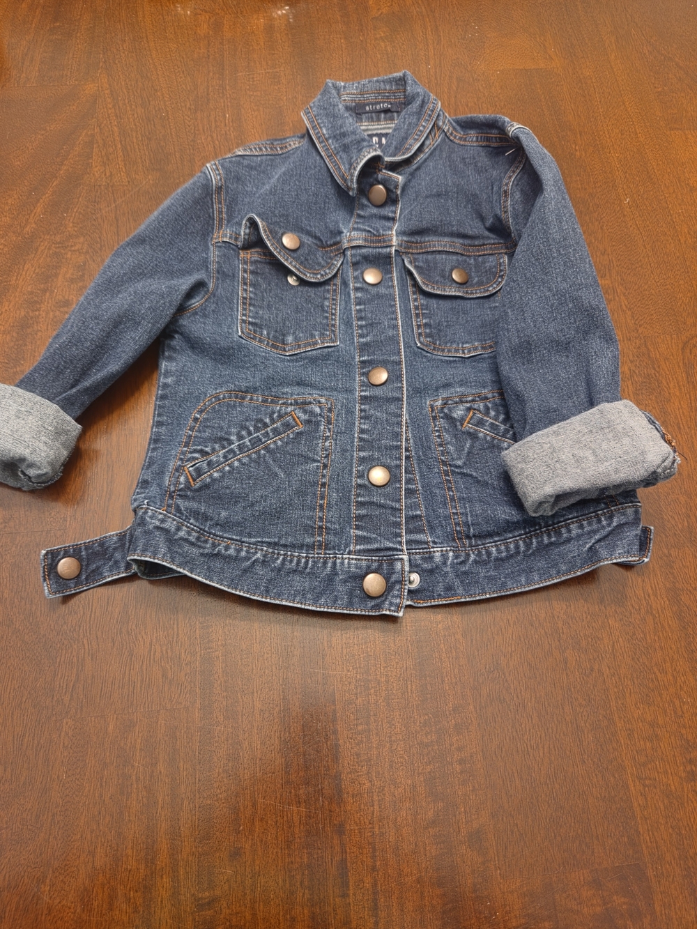 GAP Kids Dark Blue Denim Jacket with Rolled Cuffs